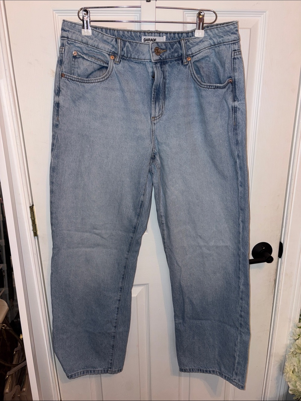 Garage Pale Blue Relaxed Straight Jeans